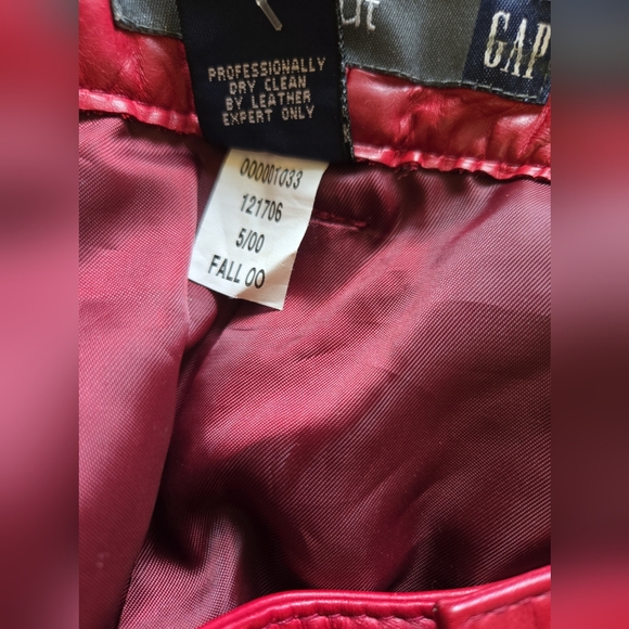 VINTAGE Y2K GAP JEANS RED LEATHER BOOT CUT JEANS SIZE 20 NEW WITHOUT TAGS - Picture 5 of 5